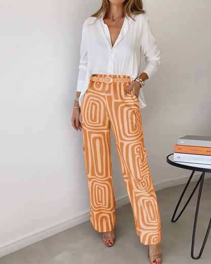 Gabriele™ | Retro-Chic Set mit Weitbein-Hose