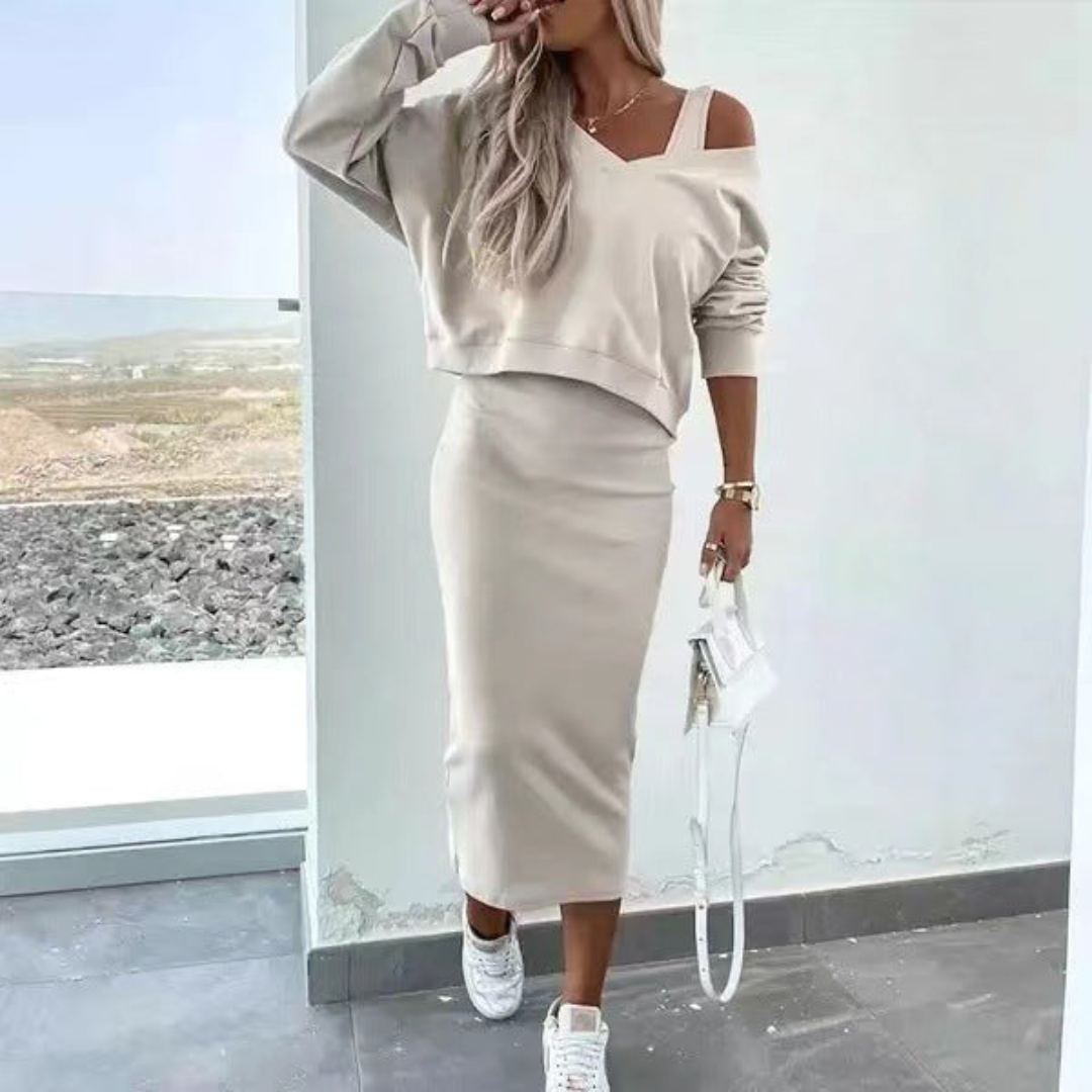 Edith™ | Zweiteiliges Off-Shoulder Set