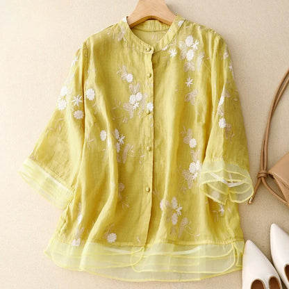 Laurienne™ | Vintage Bestickte Bluse aus Chiffon