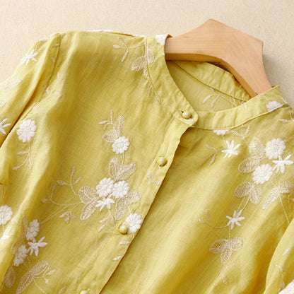 Laurienne™ | Vintage Bestickte Bluse aus Chiffon