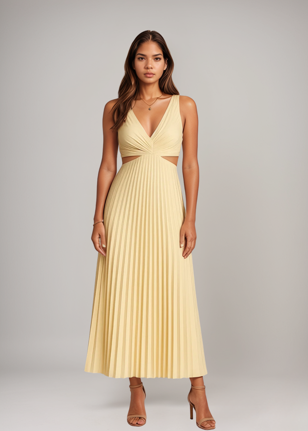 Patrice™ | Midikleid mit Falten und Cut-Outs