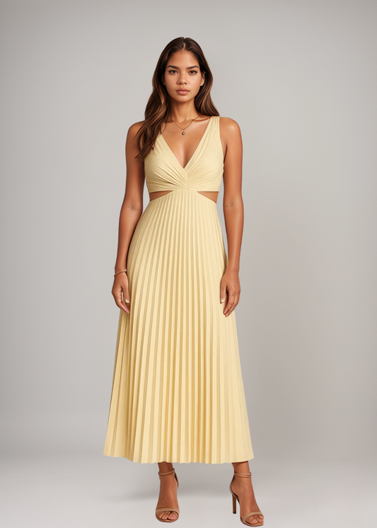 Patrice™ | Midikleid mit Falten und Cut-Outs