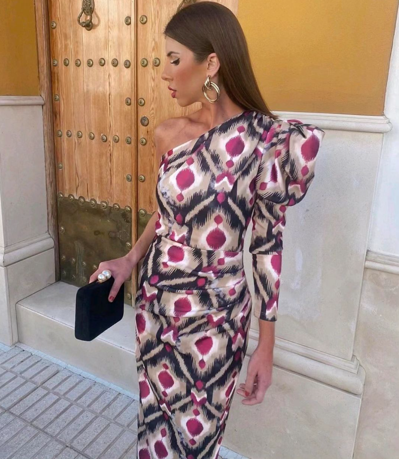 Yllana™ | Abstraktes Asymmetrisches Kleid