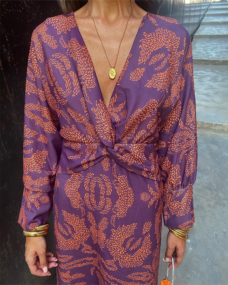 Vanessa™ | Barock-Muster Midi-Kleid