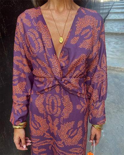 Vanessa™ | Barock-Muster Midi-Kleid
