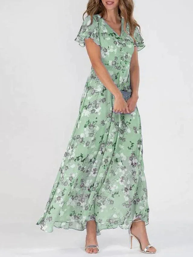 Anette™ | Blumenkleid mit Volantärmeln