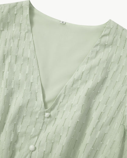 Hilaire™ | Midikleid mit Knopfleiste & Volantärmeln