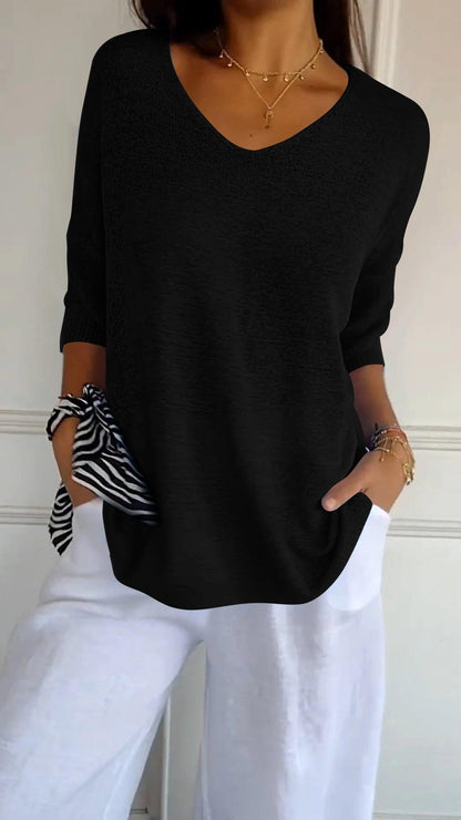 Laura™ | Luftiger V-Ausschnitt Pullover