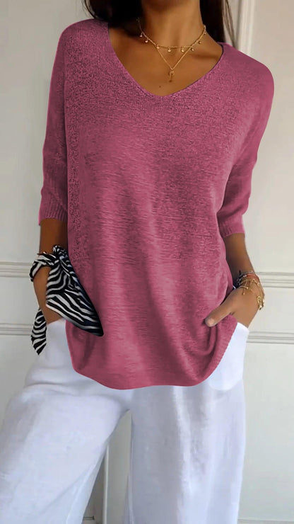 Laura™ | Luftiger V-Ausschnitt Pullover