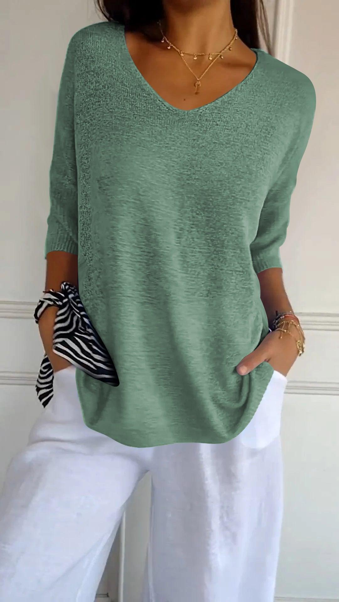 Laura™ | Luftiger V-Ausschnitt Pullover