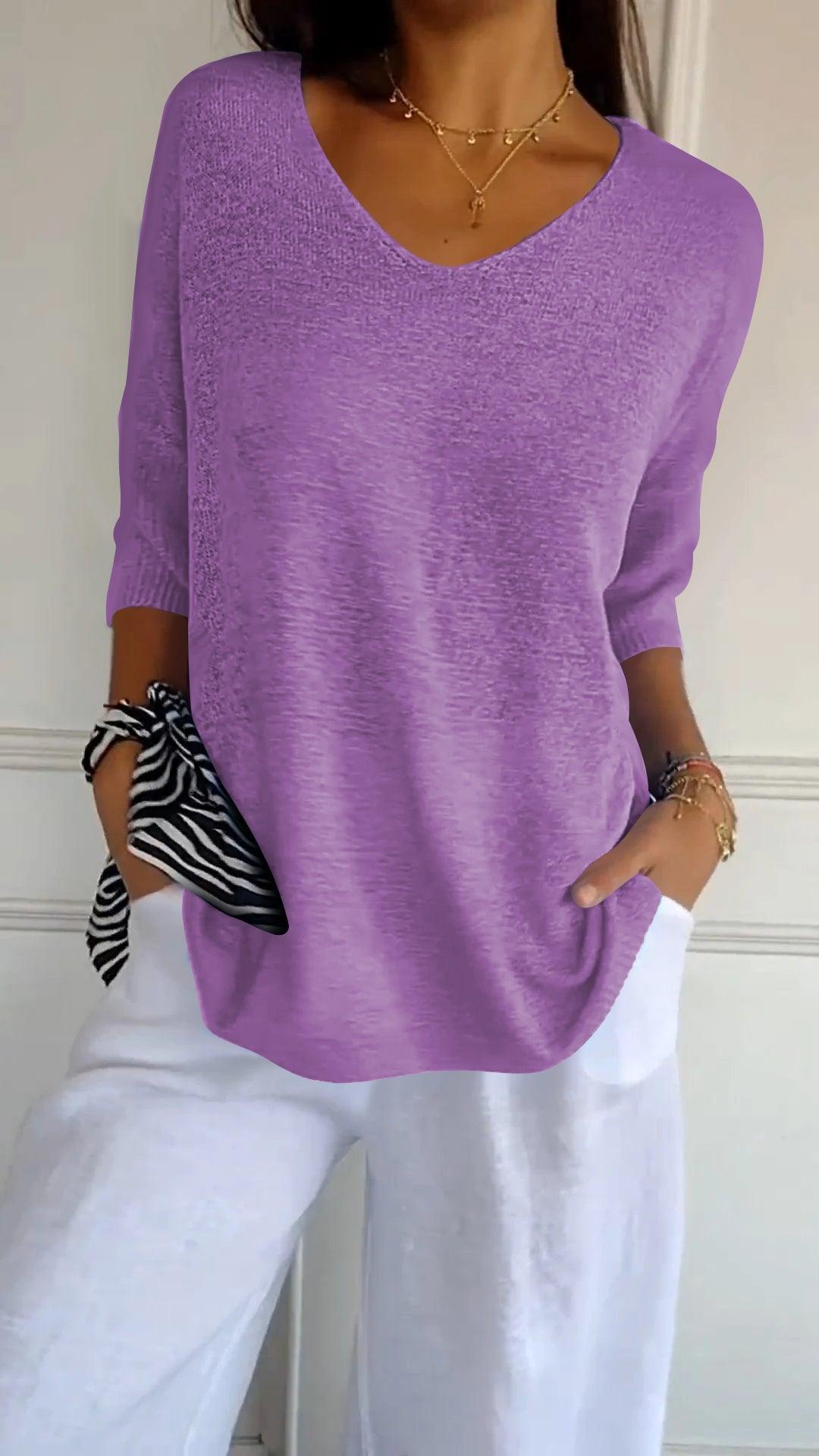 Laura™ | Luftiger V-Ausschnitt Pullover