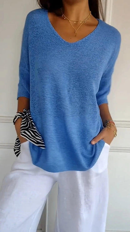 Laura™ | Luftiger V-Ausschnitt Pullover