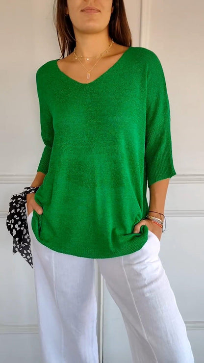 Laura™ | Luftiger V-Ausschnitt Pullover