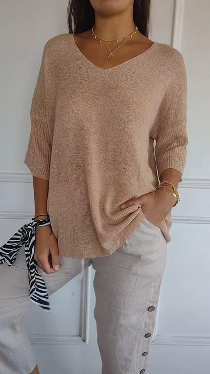 Laura™ | Luftiger V-Ausschnitt Pullover