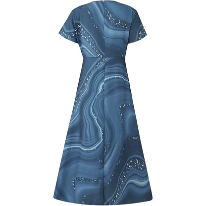 Stella™ | Midikleid mit Wirbelmuster und V-Ausschnitt
