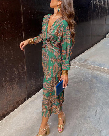 Vanessa™ | Barock-Muster Midi-Kleid