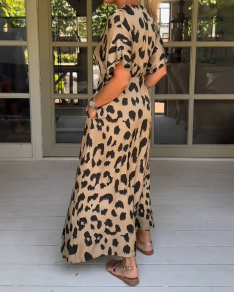 Fenja™ | Maxikleid mit Leopardenmuster