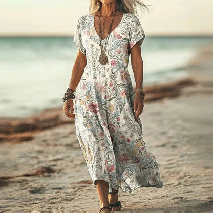Elsie™ | Lockeres Batik-Maxikleid
