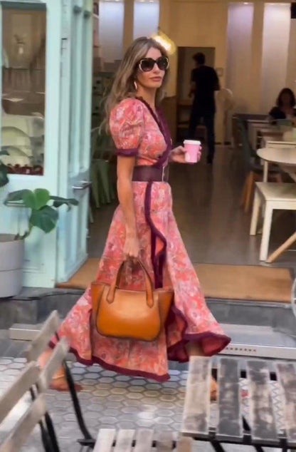 Ines™ | Wickelkleid mit Puffärmeln und Blumenmuster