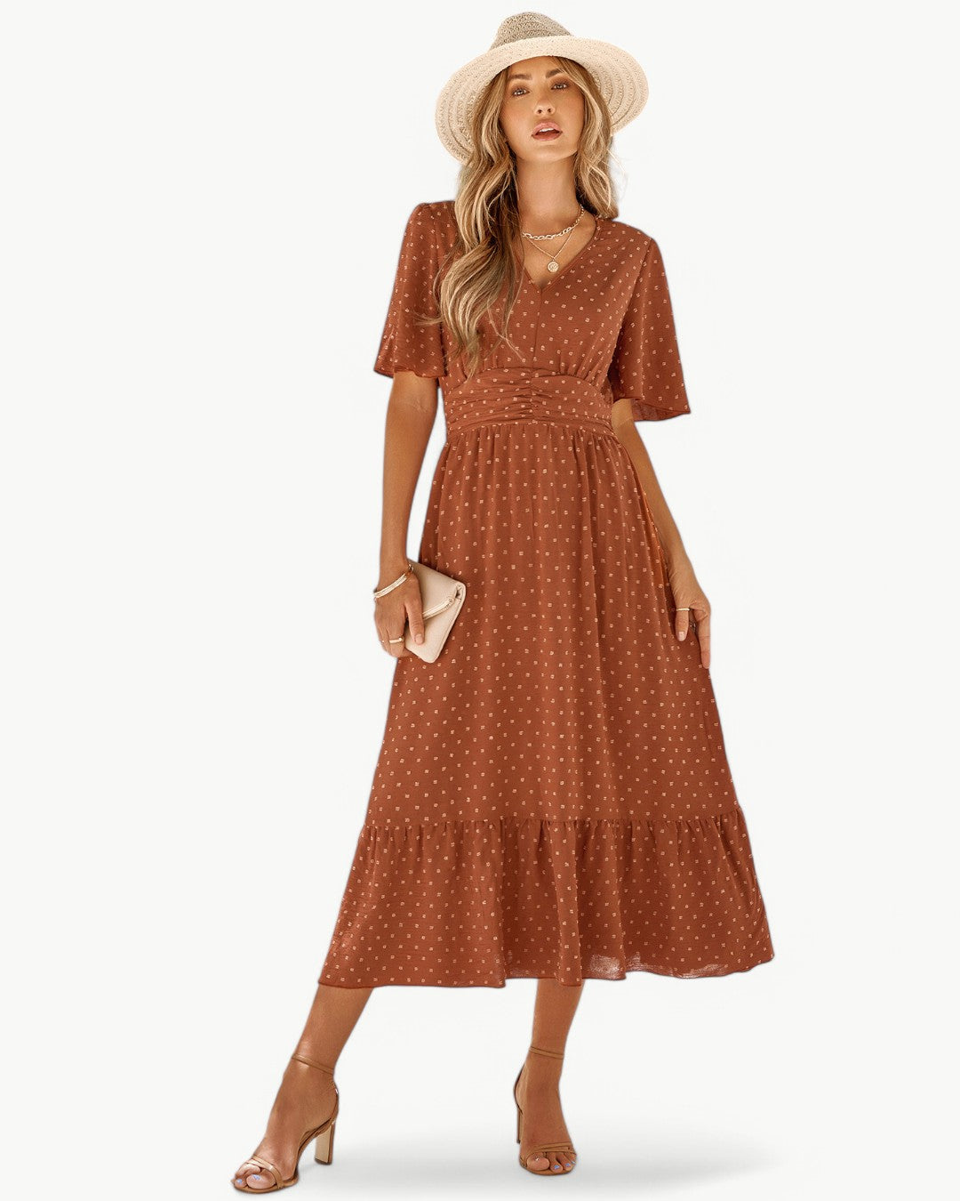 Cécile™ | Fließendes Midikleid mit Smoktaille