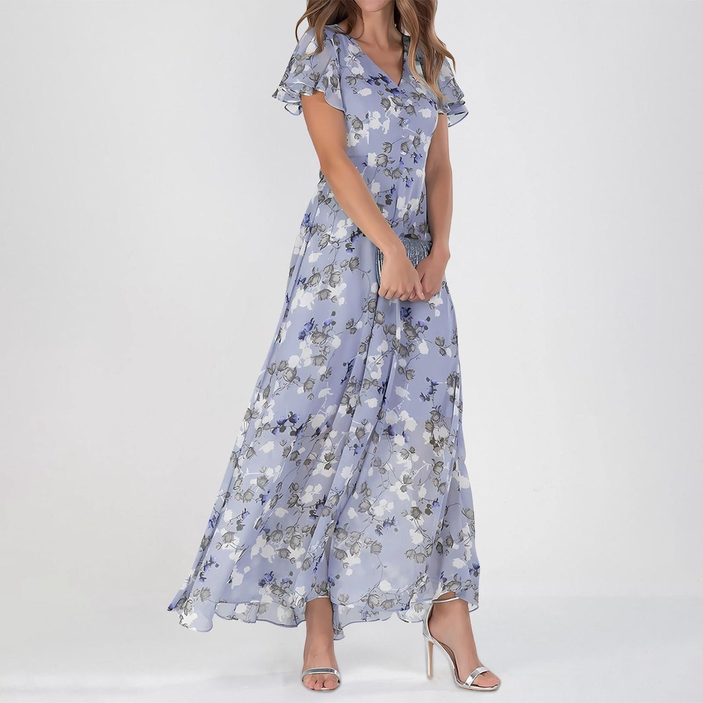 Anette™ | Blumenkleid mit Volantärmeln