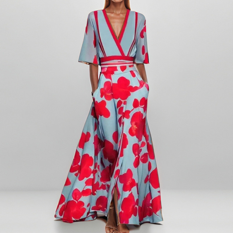 Elise™ | Florale Eleganz Maxi-Kleid