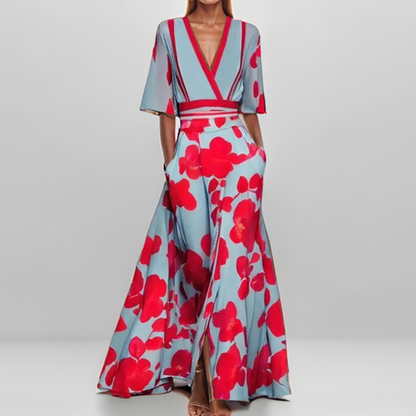 Elise™ | Florale Eleganz Maxi-Kleid