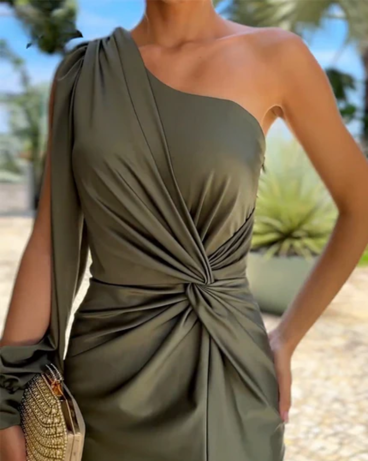 Clarisse™ | One-Shoulder Drapiertes Kleid