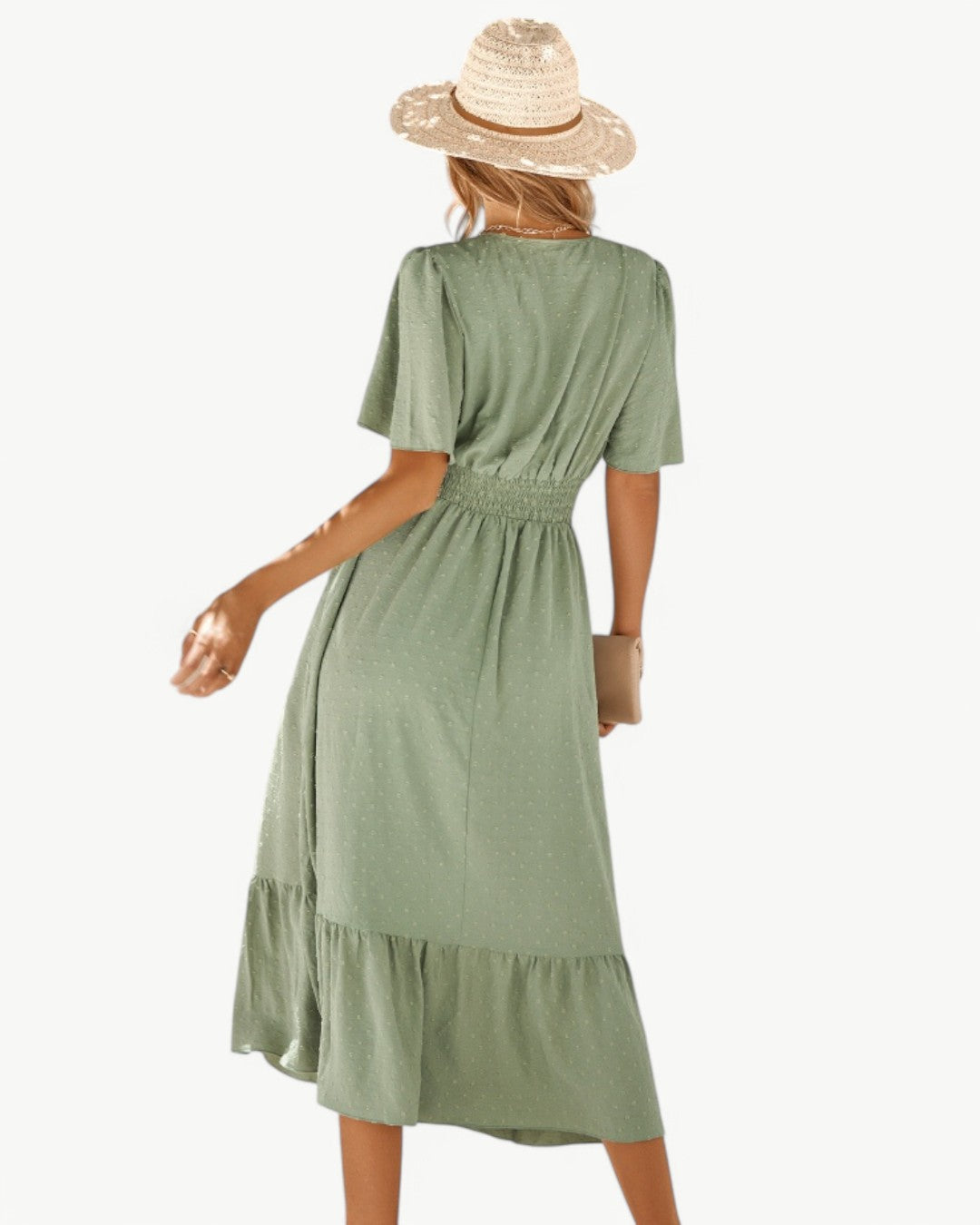 Cécile™ | Fließendes Midikleid mit Smoktaille