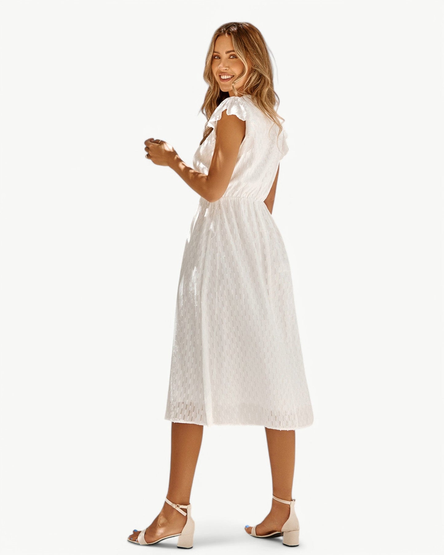 Hilaire™ | Midikleid mit Knopfleiste & Volantärmeln