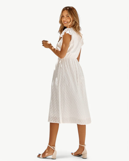 Hilaire™ | Midikleid mit Knopfleiste & Volantärmeln