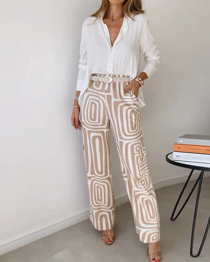 Gabriele™ | Retro-Chic Set mit Weitbein-Hose