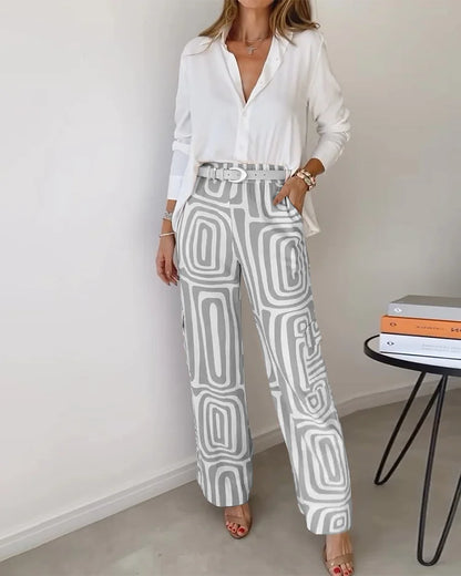 Gabriele™ | Retro-Chic Set mit Weitbein-Hose