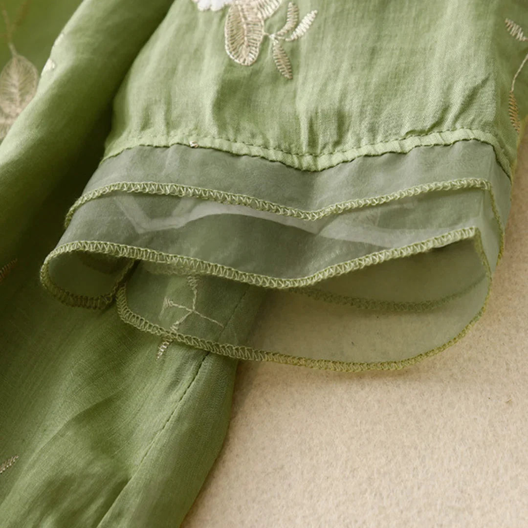 Laurienne™ | Vintage Bestickte Bluse aus Chiffon