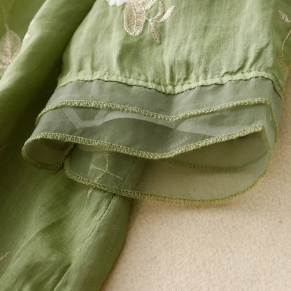 Laurienne™ | Vintage Bestickte Bluse aus Chiffon