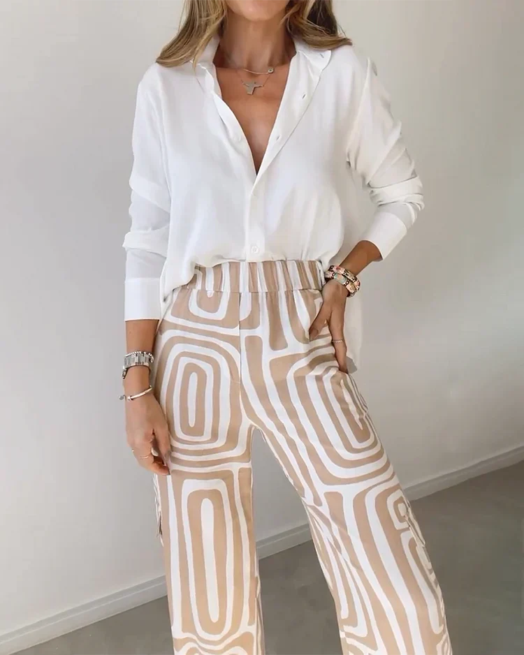 Gabriele™ | Retro-Chic Set mit Weitbein-Hose