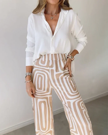 Gabriele™ | Retro-Chic Set mit Weitbein-Hose