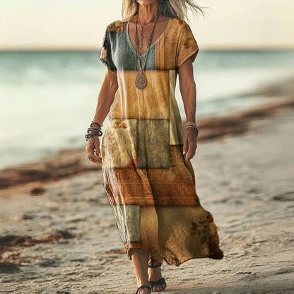 Elsie™ | Lockeres Batik-Maxikleid
