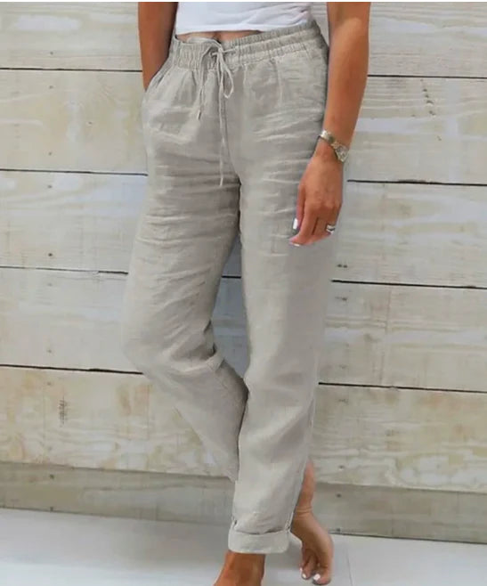 Monika™ | Leinenhose mit Kordelzug