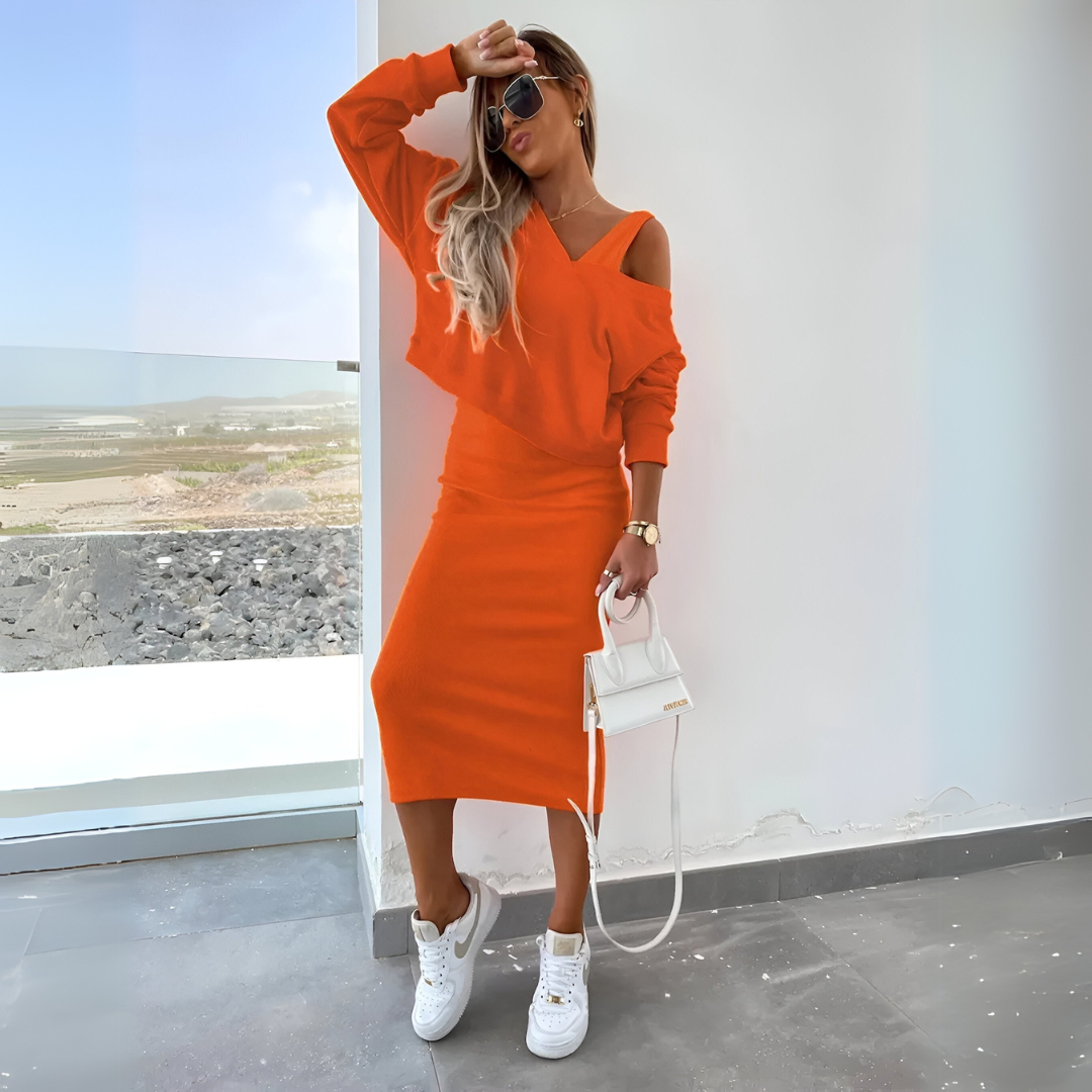 Edith™ | Zweiteiliges Off-Shoulder Set