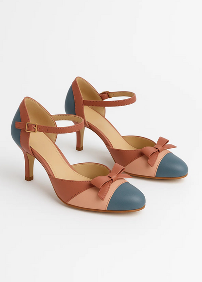 Massie™ | Vintage-Colorblock-Pumps mit Schleife