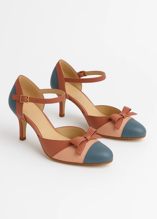 Massie™ | Vintage-Colorblock-Pumps mit Schleife