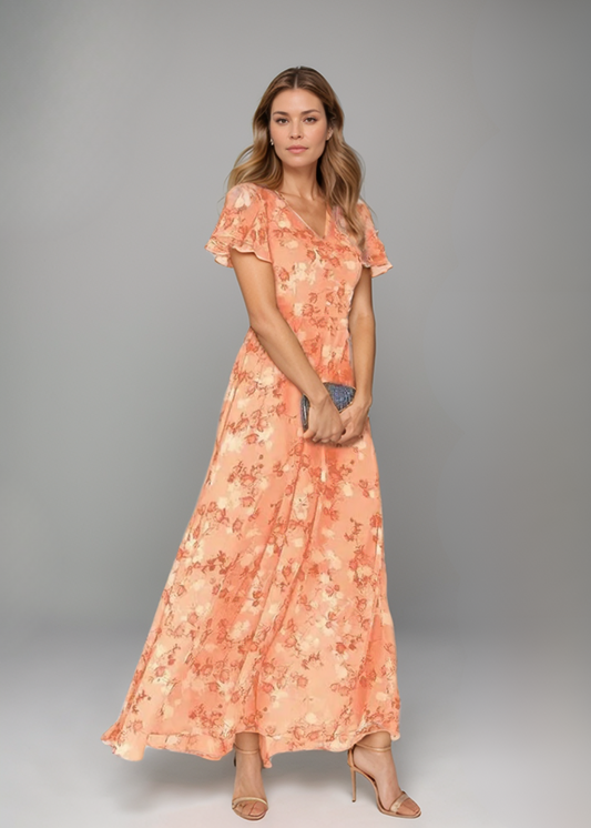 Anette™ | Blumenkleid mit Volantärmeln