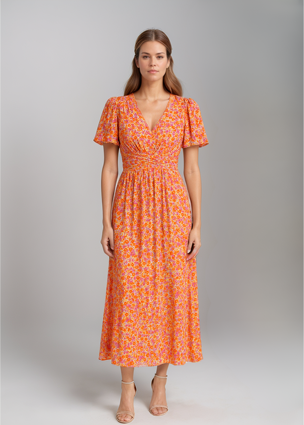 Seraphina™ | Geblümtes Maxikleid mit Flatterärmeln