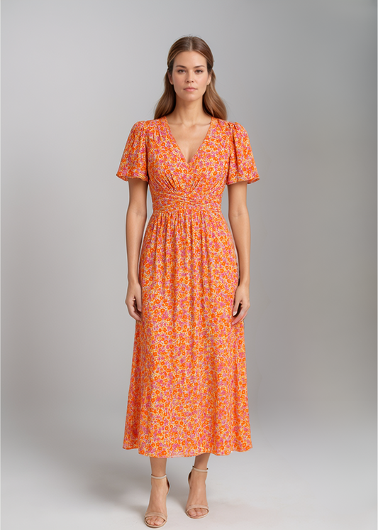 Seraphina™ | Geblümtes Maxikleid mit Flatterärmeln