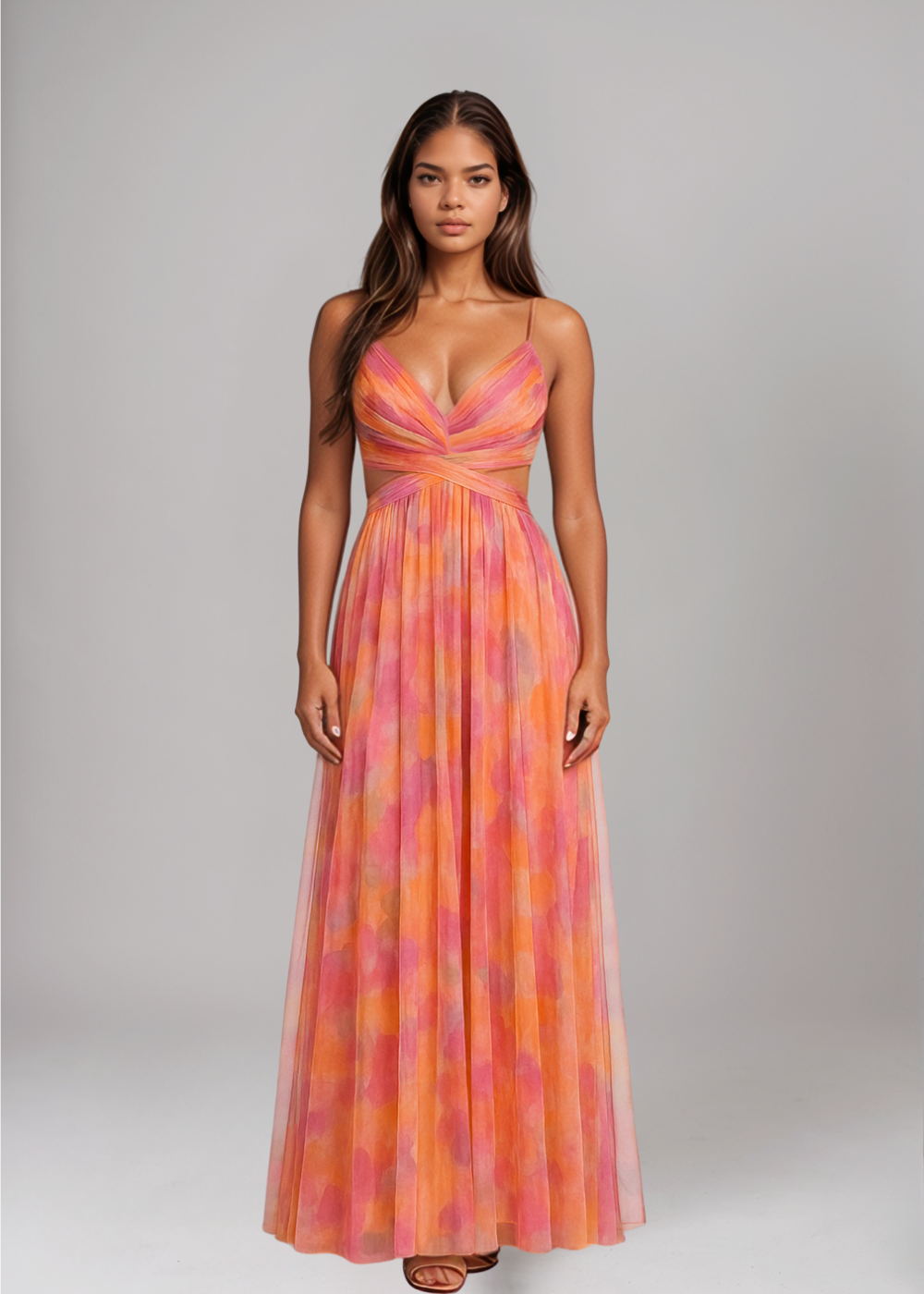 Liora™ | Elegantes Maxikleid mit Aquarell-Print