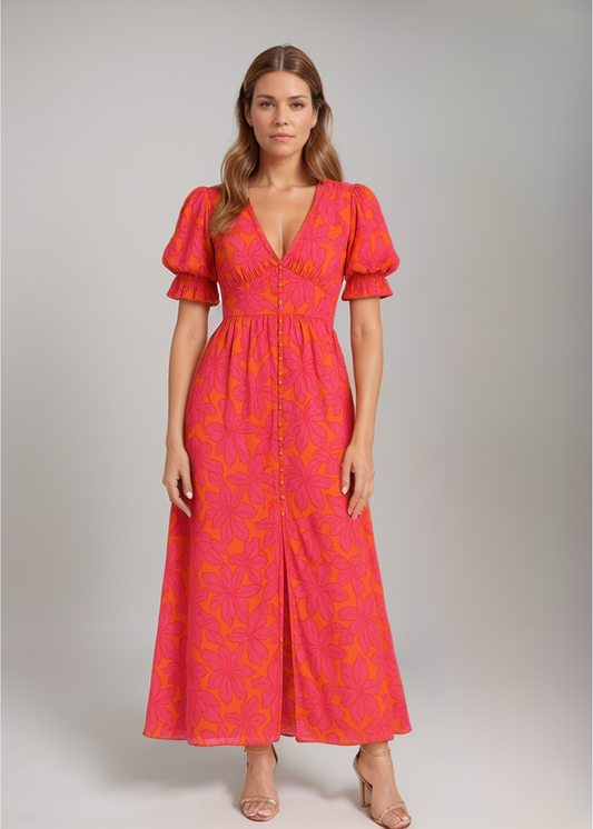 Derana™ | Maxikleid mit auffälligem Blumenmuster