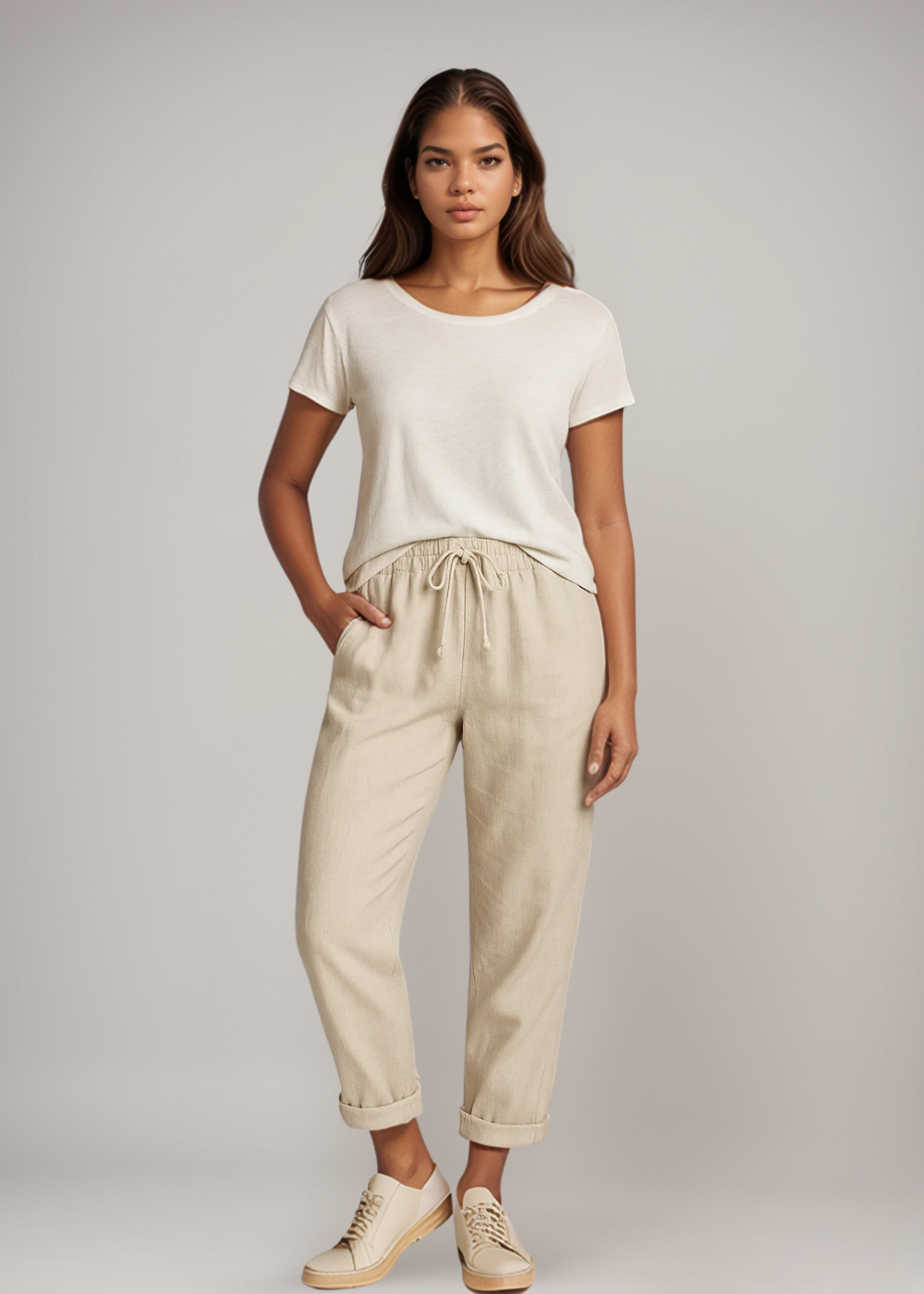 Sandra™ | Locker geschnittene Leinenhose