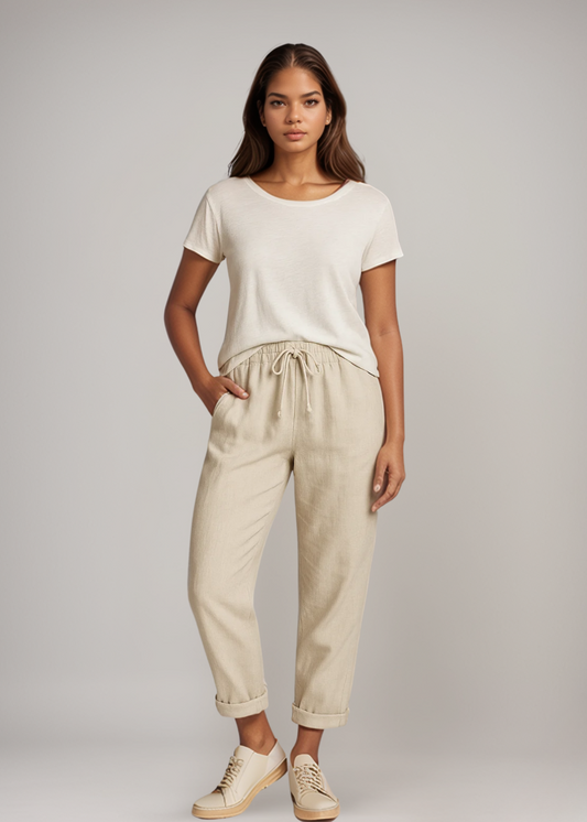 Sandra™ | Locker geschnittene Leinenhose