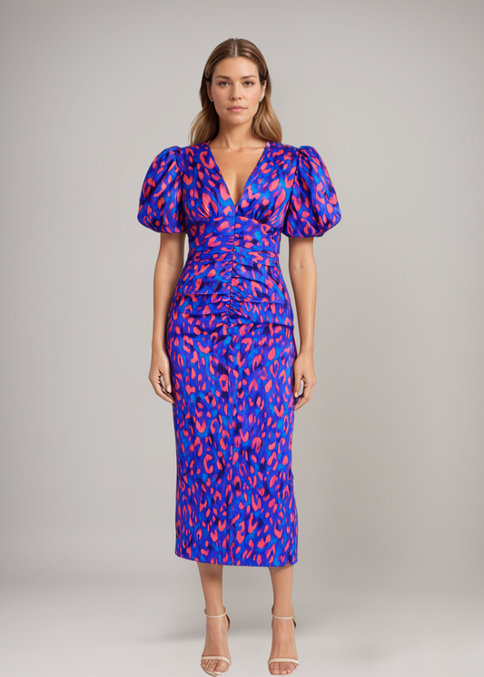 Lily™ | Leuchtendes Raffung-Midikleid